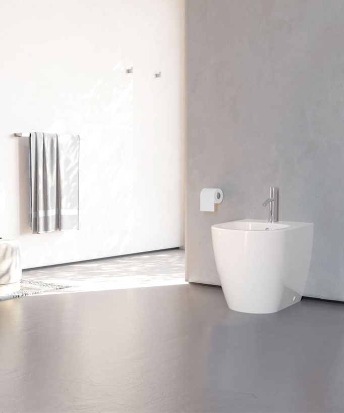 Bidet a pavimento in ceramica Bianco lucido - Arc
