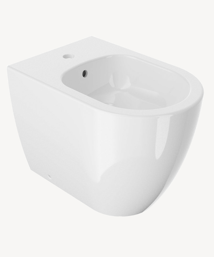 Bidet a pavimento in ceramica Bianco lucido - Arc - small