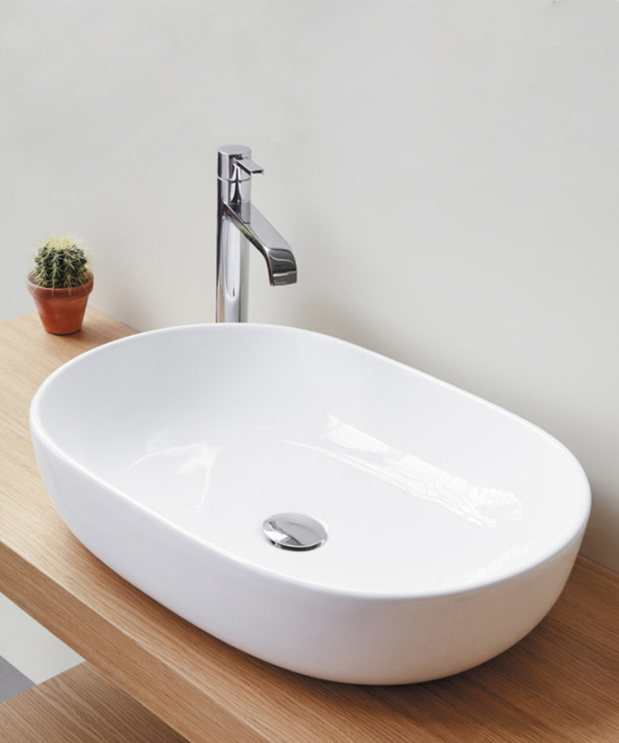 Lavabo ovale contemporaneo Chiure - Bianco - small