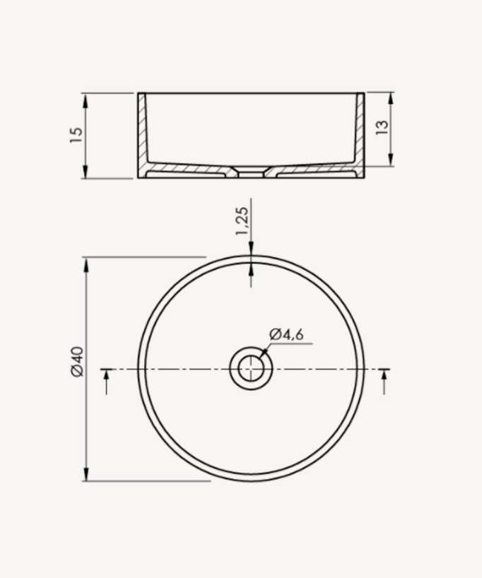 Lavabo da appoggio rotondo Lucena - Bianco Ø40 cm
