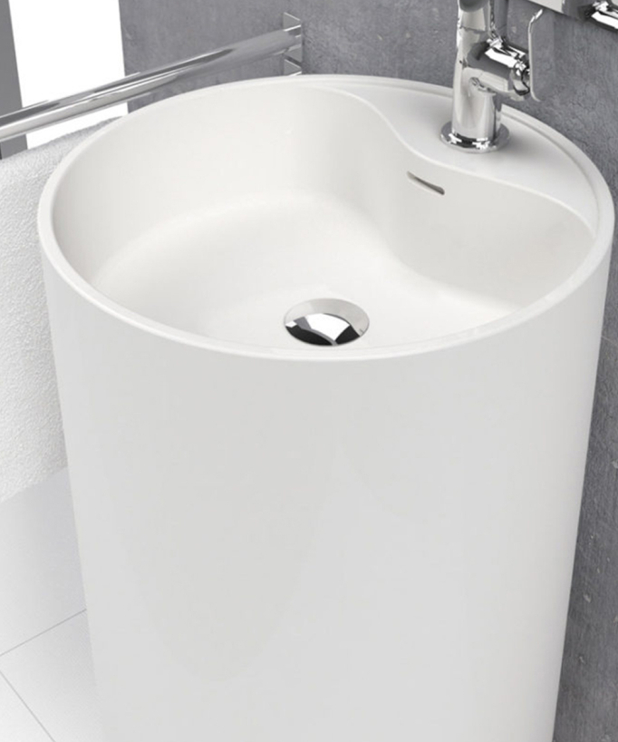 Lavabo a colonna moderno Vistabella - Bianco Ø45 cm
