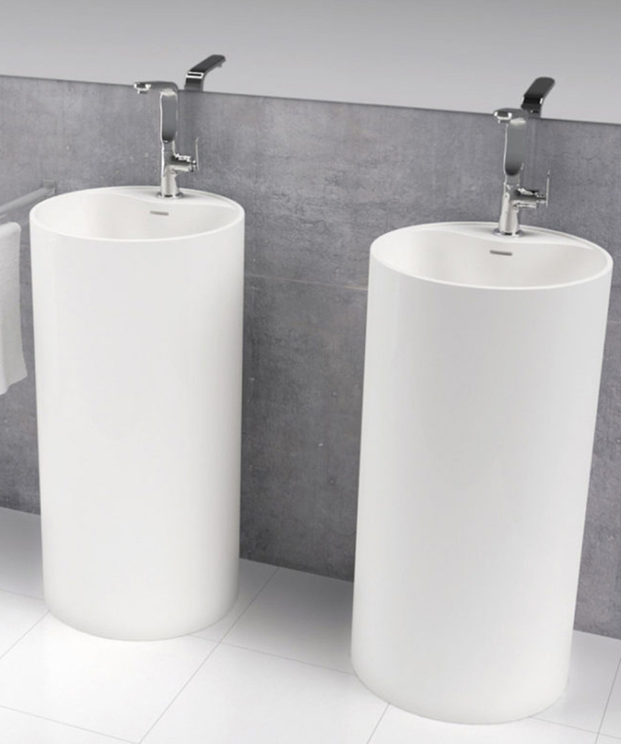 Lavabo a colonna moderno Vistabella - Bianco Ø45 cm - small
