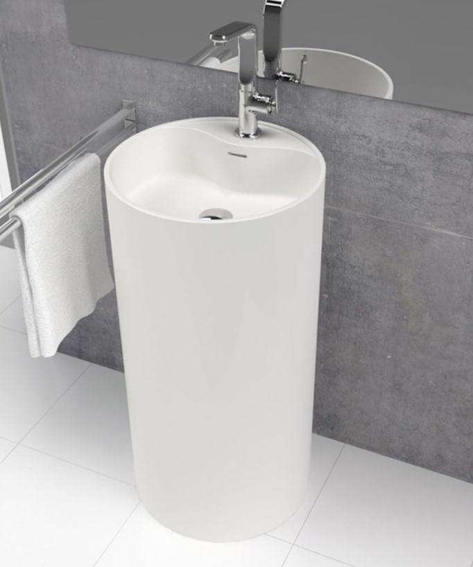 Lavabo a colonna moderno Vistabella - Bianco Ø45 cm