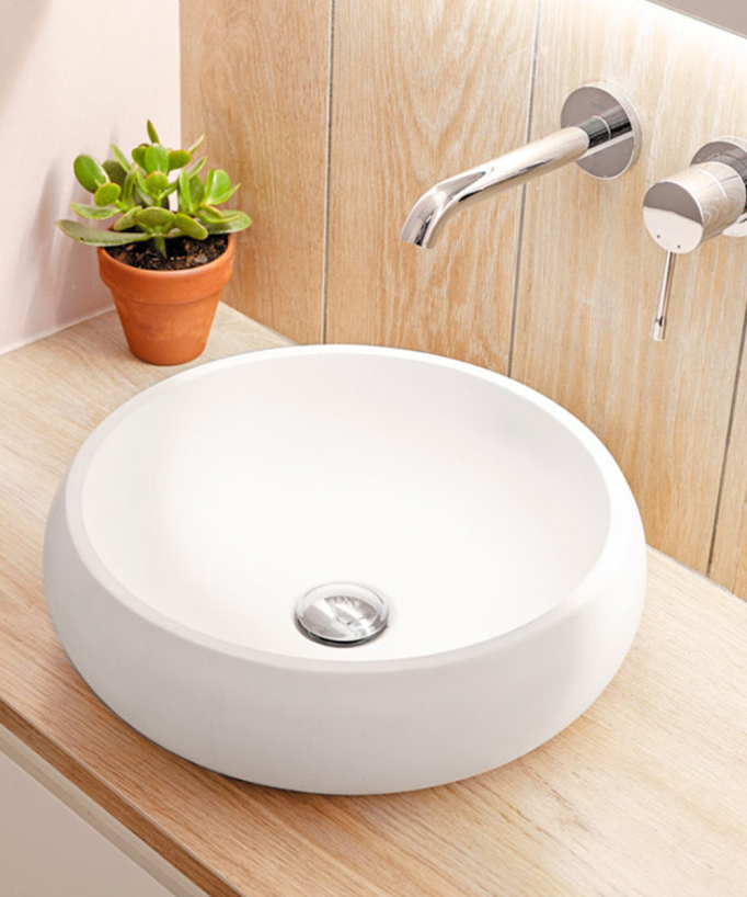 Lavabo da appoggio rotondo - Bianco
