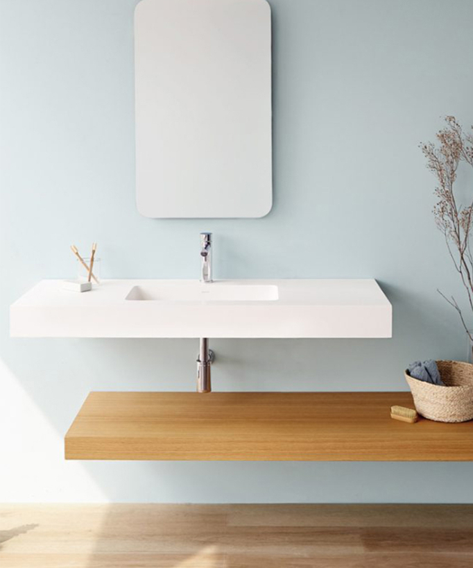 Lavabo sospeso Bianco Cardiff Muro