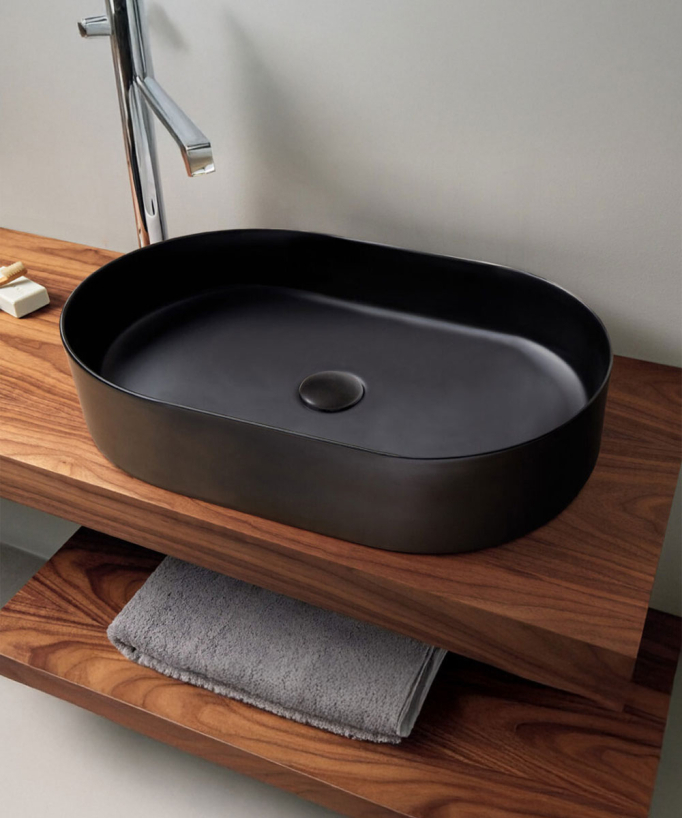 Lavabo ovale in ceramica - Trapani - small