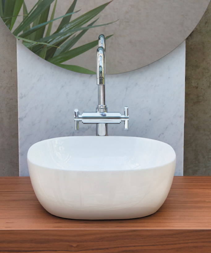 Lavabo quadrato in ceramica - Palermo Bianco