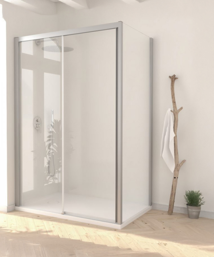 Parete doccia laterale fissa Style nickel spazzolato - small