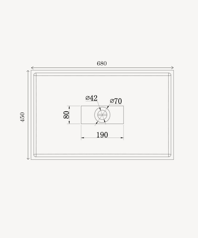 Lavabo rettangolare da appoggio in solid surface Bianco opaco - Owando