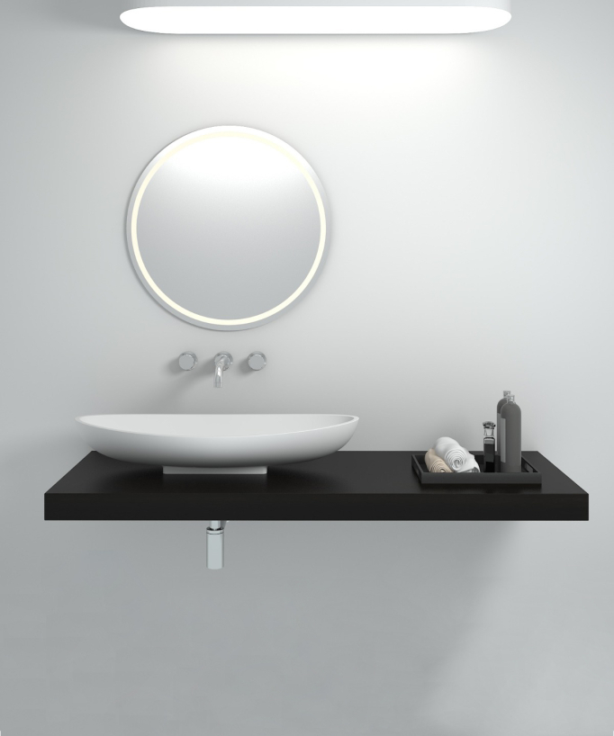 Lavabo moderno in solid surface Bianco opaco - Kinshasa - small