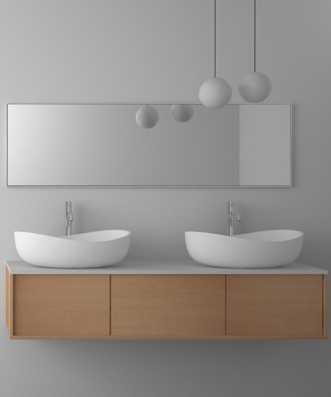 Lavabo da appoggio in solid surface Bianco opaco - Kitwit - small