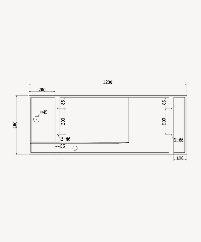 Lavabo rettangolare sospeso in resina minerale Bianco opaco - Gandajika