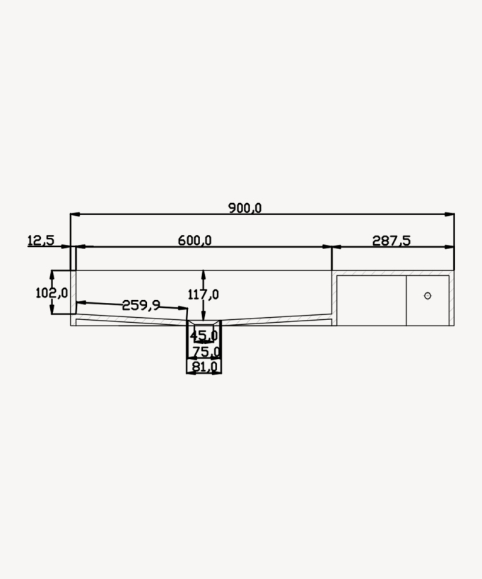 Lavabo rettangolare sospeso in resina minerale Bianco opaco - Bandundu