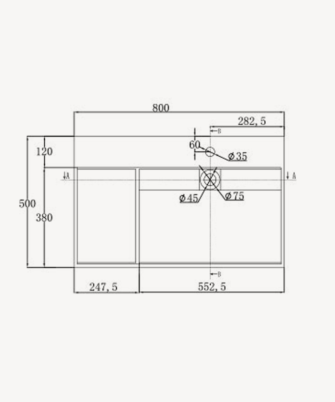 Lavabo rettangolare sospeso in resina minerale Bianco opaco - Tshopo