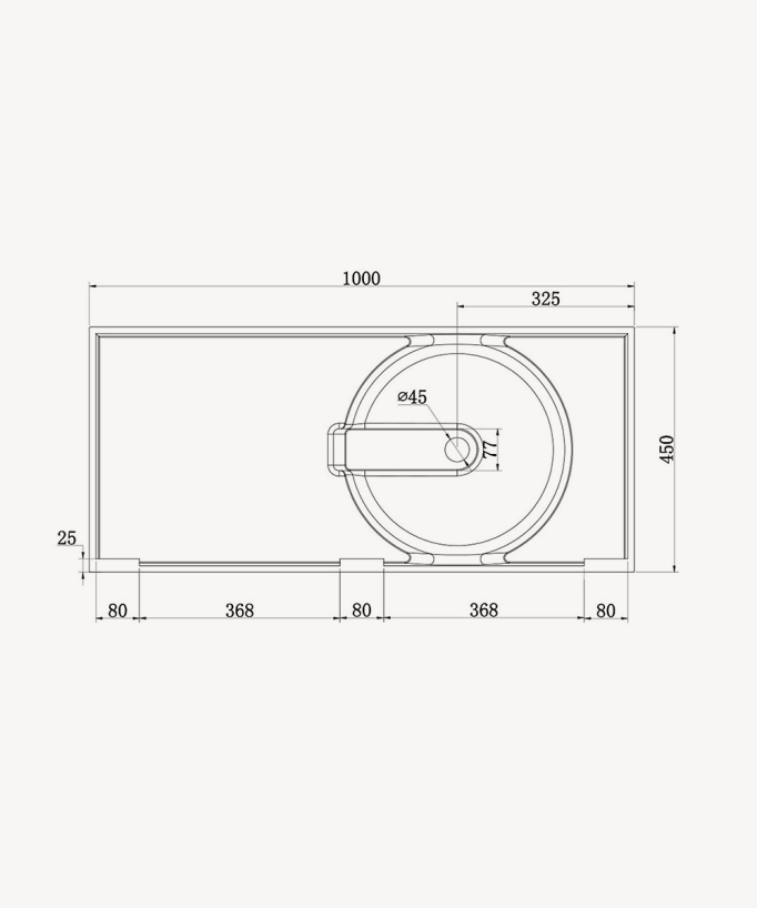 Lavabo rettangolare sospeso in resina minerale Bianco opaco - Uele