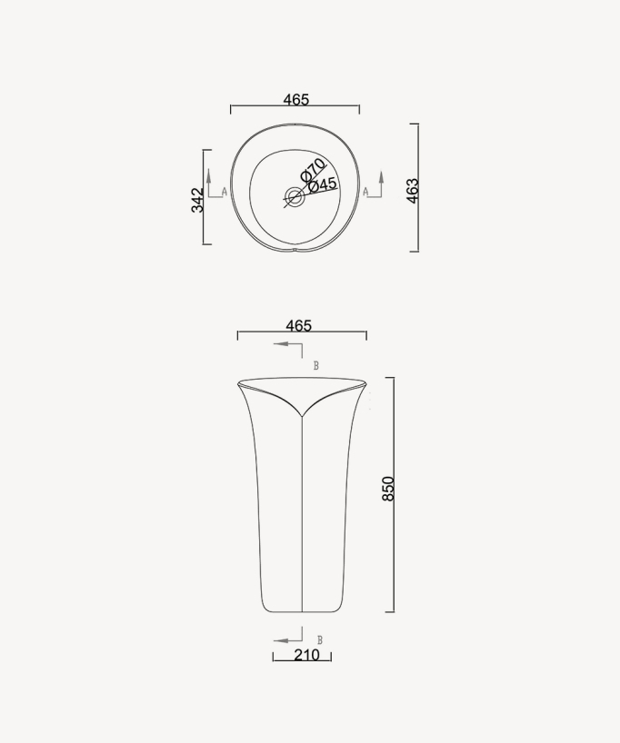 Lavabo totem rotondo da appoggio in resina minerale Bianco opaco - Pointe-Noire