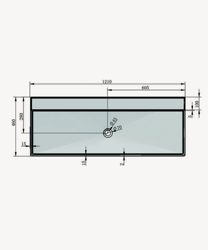 Lavabo rettangolare da appoggio in solid surface Bianco opaco - Matadi