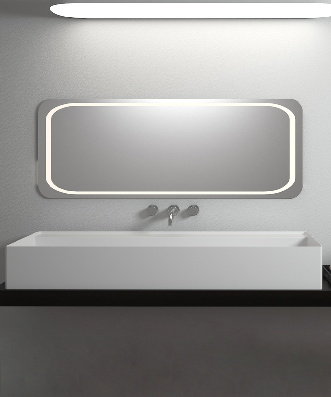 Lavabo rettangolare da appoggio in solid surface Bianco opaco - Matadi - small