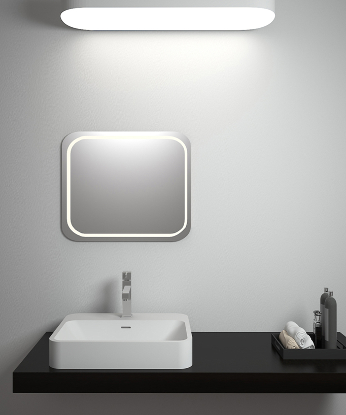Lavabo rettangolare da appoggio in solid surface Bianco opaco - Butembo - small