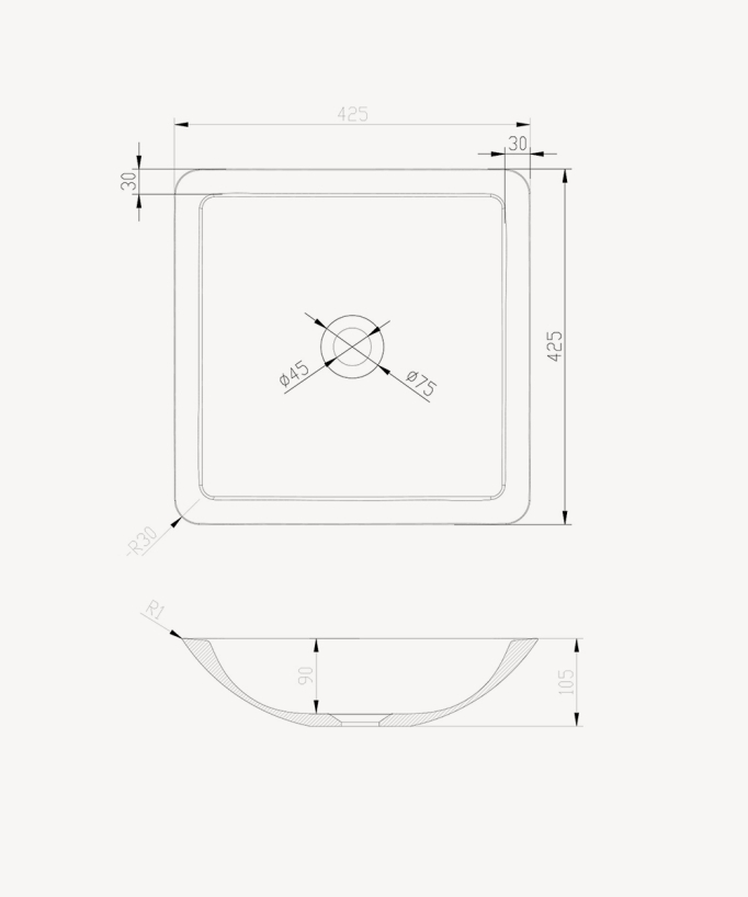 Lavabo da appoggio in solid surface Bianco opaco - Isiro