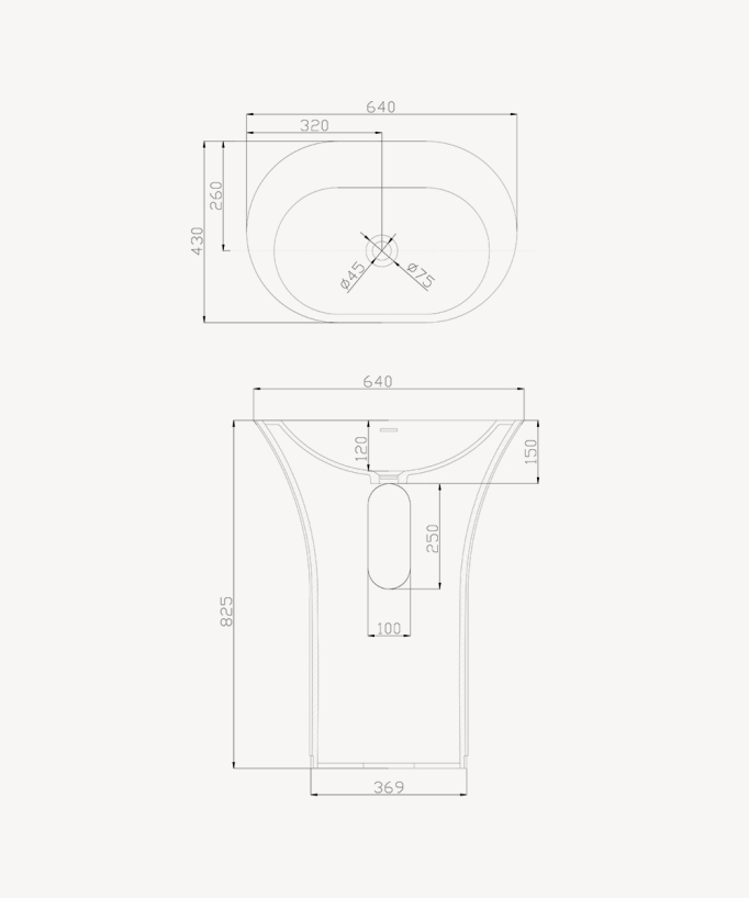 Lavabo totem ovale da appoggio in resina minerale Bianco opaco - Madingo