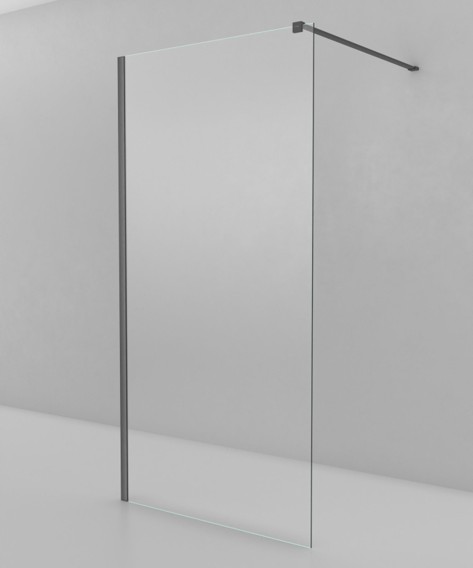 Lixa - Parete doccia fissa finitura gunmetal