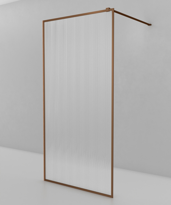 Sintra - Parete doccia walk-in, finitura oro rosa spazzolato
