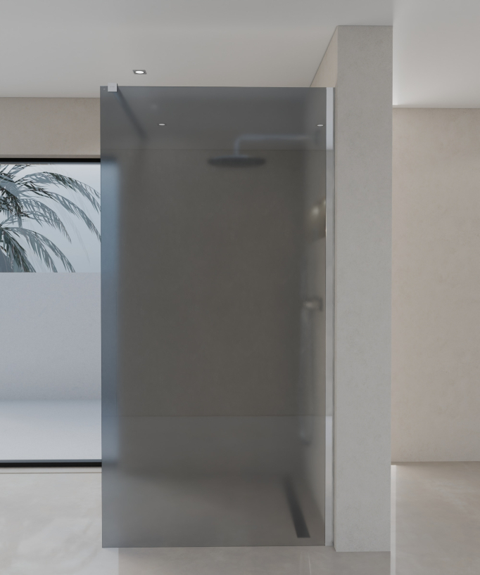 Paroi de douche Seia en verre fumé noir largeur de 70 à 120 cm avec profilé chromé ajustable