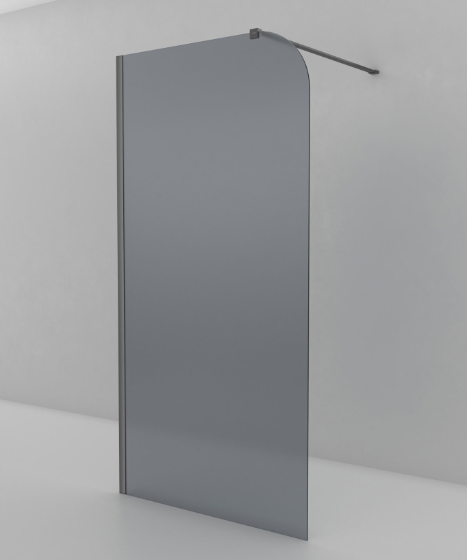 Beja - Parete doccia vetro fumé fisso profilo gunmetal