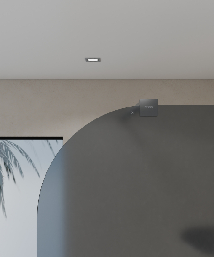 Beja - Parete doccia vetro fumé fisso profilo gunmetal