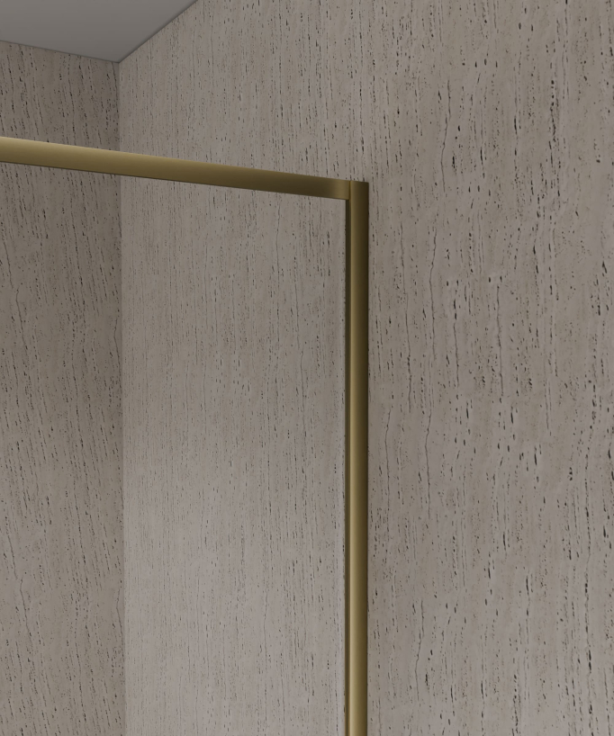Parete vasca fissa 70 o 80 cm oro spazzolato Guadra