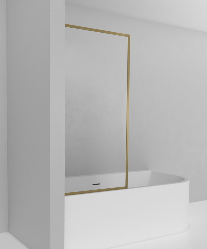 Parete vasca fissa 70 o 80 cm oro spazzolato Guadra