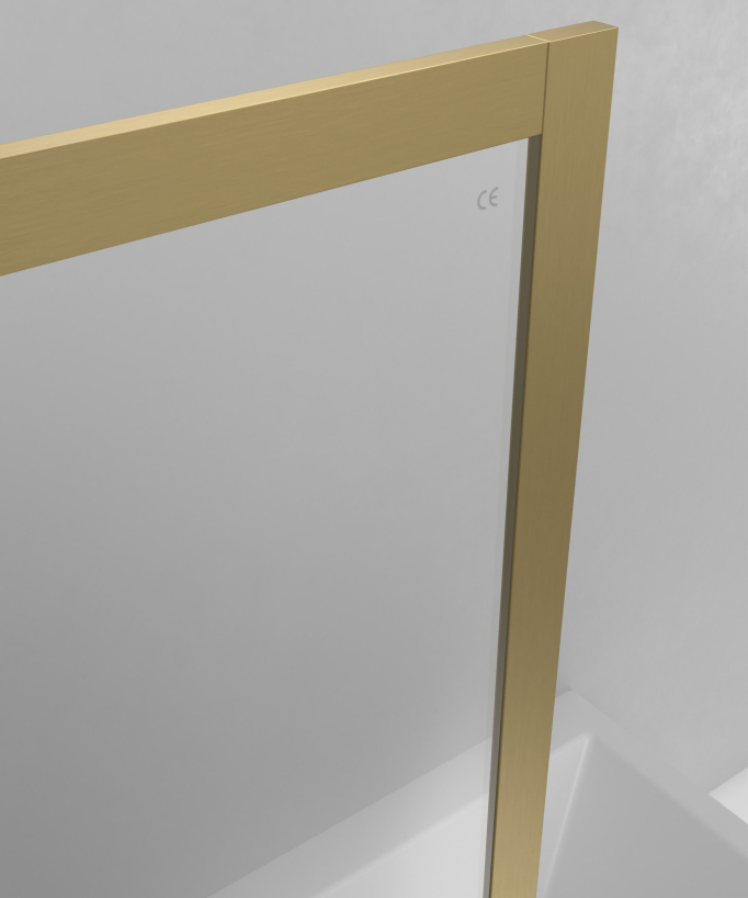 Parete vasca fissa 70 o 80 cm oro spazzolato Guadra