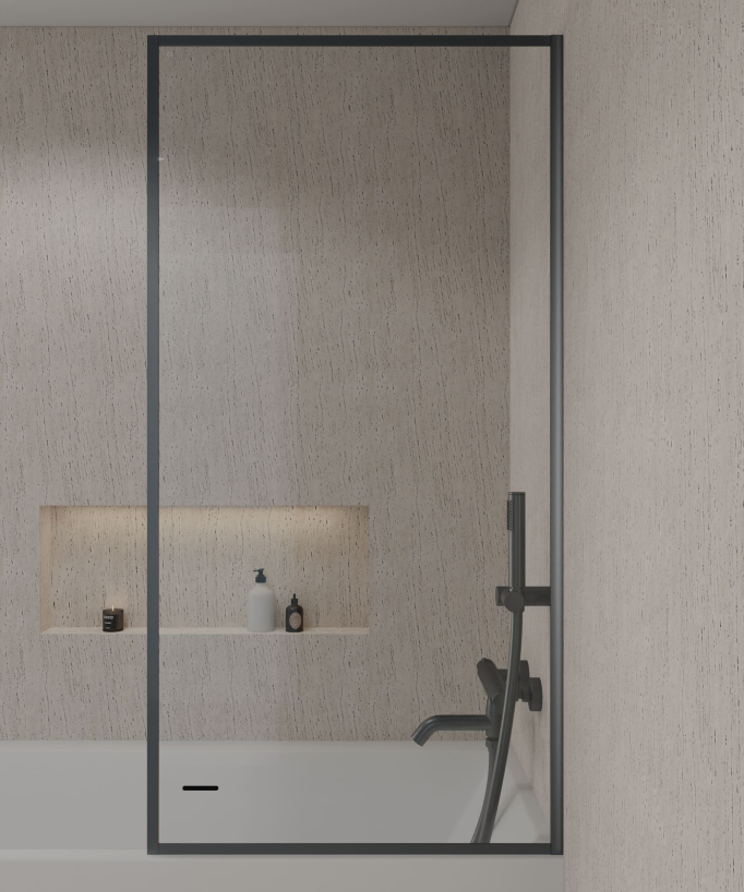 Paraschizzi vasca fisso profilo gunmetal Guadra