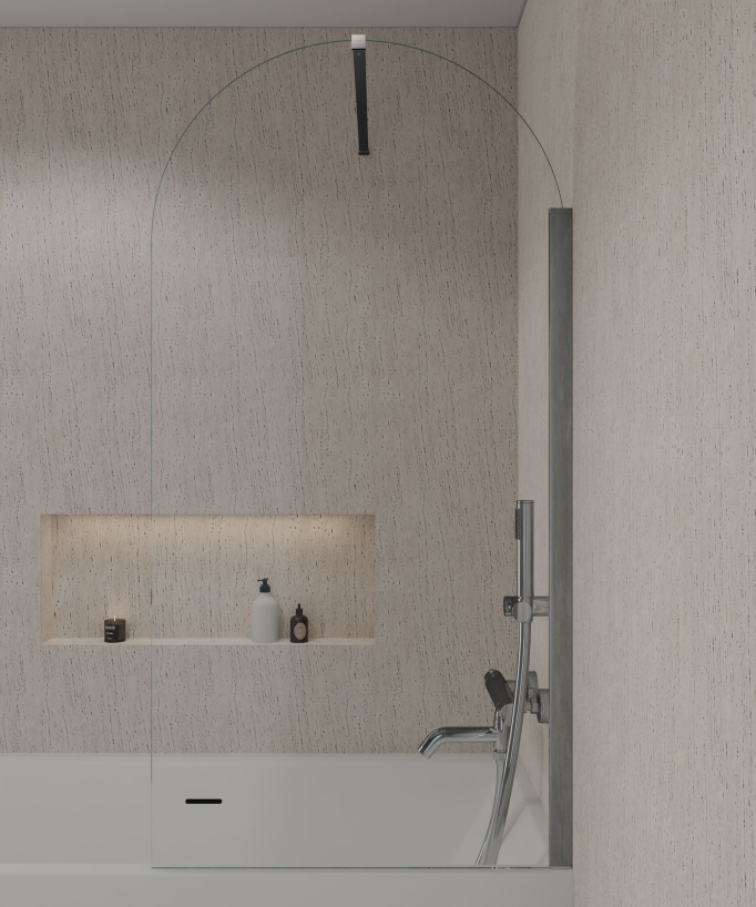 Paraschizzi vasca fisso cromato 70 x 140 cm Leira