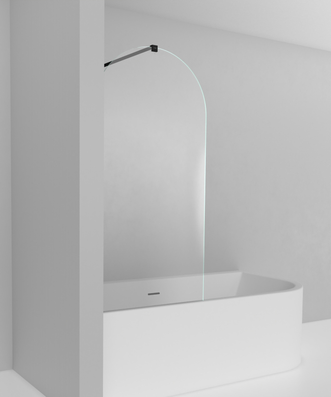 Paraschizzi vasca nero in vetro temperato 70 cm - Leira