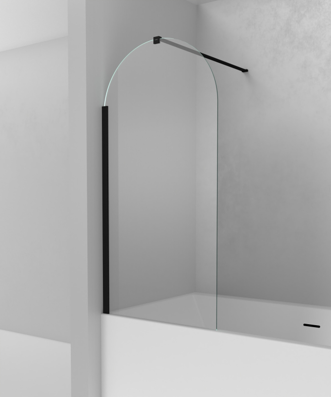 Paraschizzi vasca nero in vetro temperato 70 cm - Leira