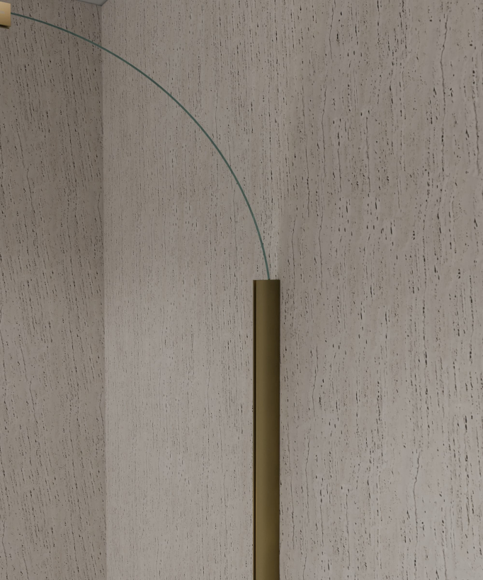 Paraschizzi vasca fisso 140 x 70 cm profilo oro spazzolato - Leira