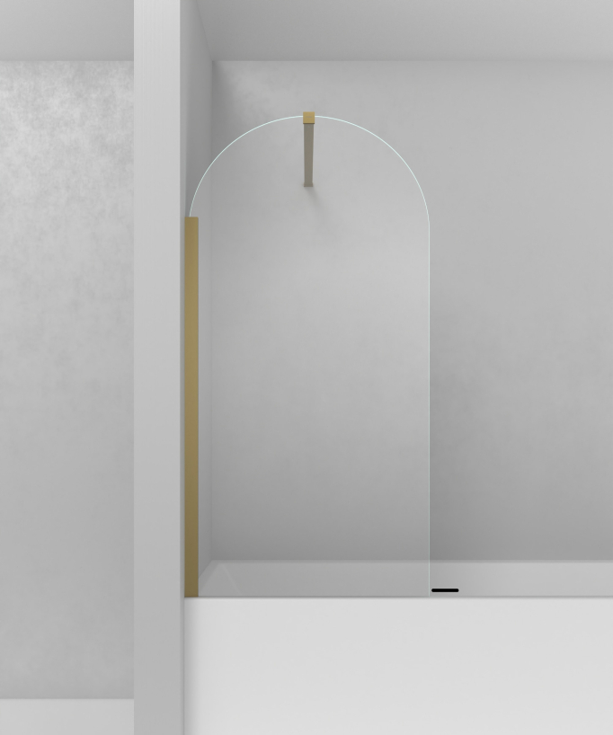 Paraschizzi vasca fisso 140 x 70 cm profilo oro spazzolato - Leira