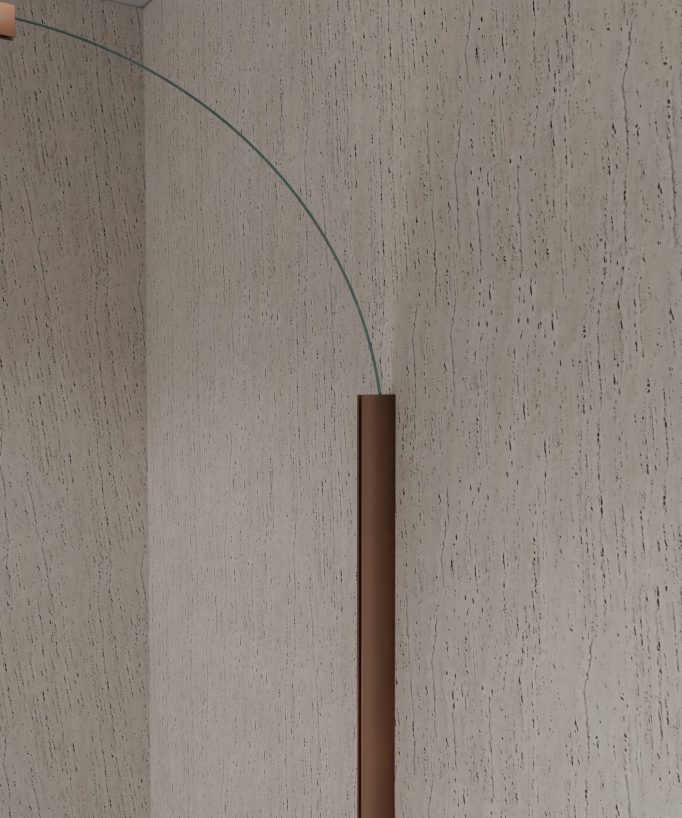 Paraschizzi vasca fisso 70 cm in vetro temperato curvo oro rosa spazzolato - Leira