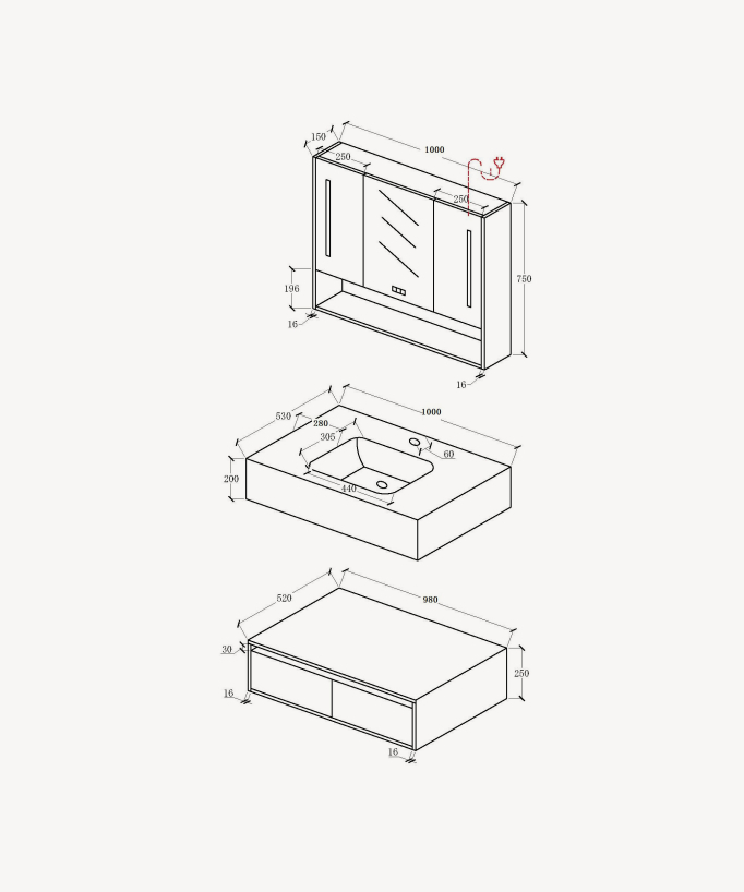 Mobile bagno Bianco Madras