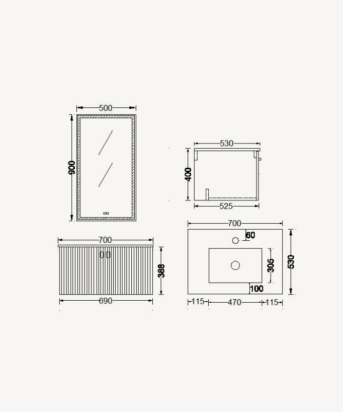 Mobile bagno Blu 2 ante - Bombay