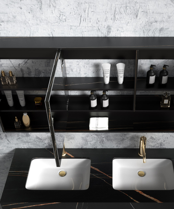 Mobile da bagno Nero Jaipur - 150 cm