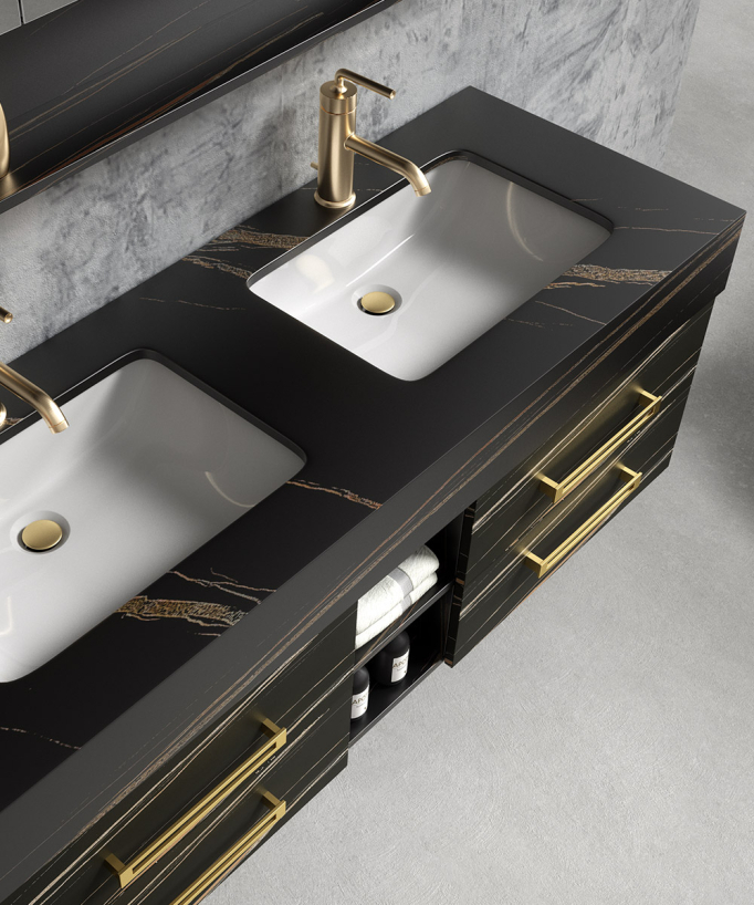 Mobile da bagno Nero Jaipur - 150 cm