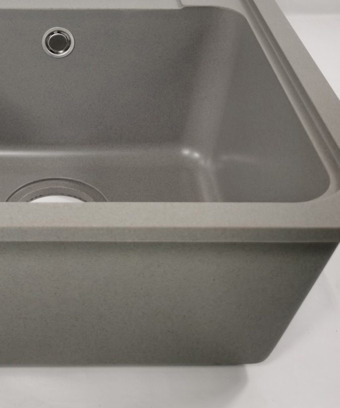Lavello da cucina singolo 1000 mm - grigio cemento - Galanthus