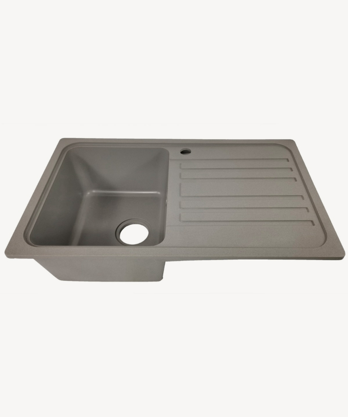 Lavello da cucina singolo 1000 mm - grigio cemento - Galanthus