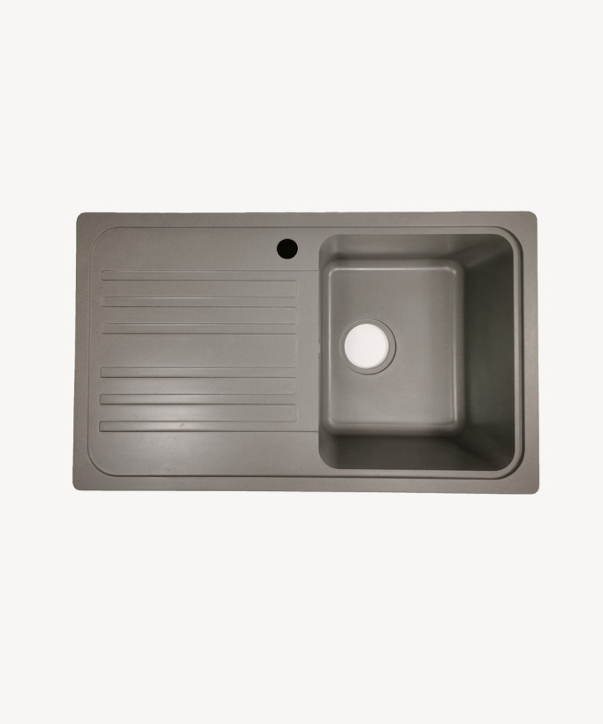 Lavello da cucina singolo 1000 mm - grigio cemento - Galanthus
