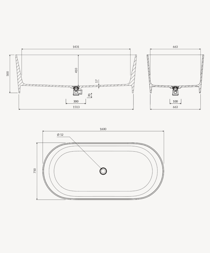Ovo - Vasca freestanding ovale Corallo