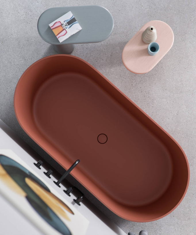 Ovo - Vasca freestanding ovale Terracotta