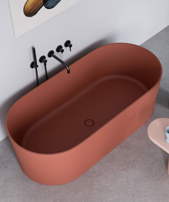 Ovo - Vasca freestanding ovale Terracotta